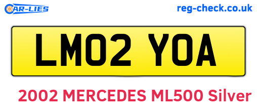 LM02YOA are the vehicle registration plates.