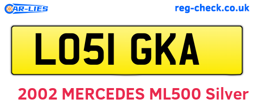 LO51GKA are the vehicle registration plates.