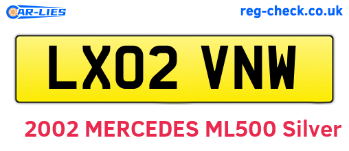 LX02VNW are the vehicle registration plates.