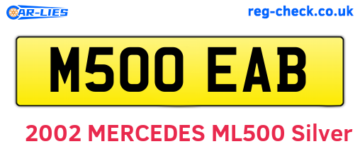 M500EAB are the vehicle registration plates.