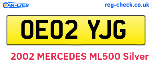 OE02YJG are the vehicle registration plates.
