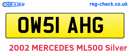 OW51AHG are the vehicle registration plates.
