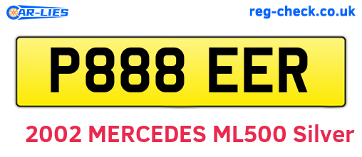 P888EER are the vehicle registration plates.