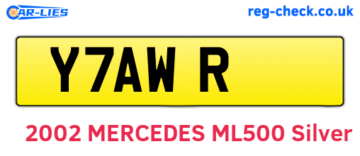 Y7AWR are the vehicle registration plates.