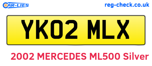YK02MLX are the vehicle registration plates.