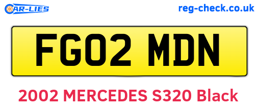 FG02MDN are the vehicle registration plates.