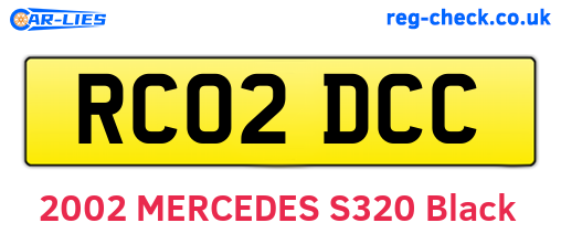 RC02DCC are the vehicle registration plates.