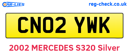 CN02YWK are the vehicle registration plates.