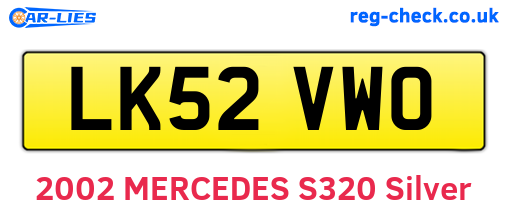 LK52VWO are the vehicle registration plates.