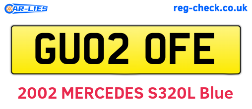 GU02OFE are the vehicle registration plates.