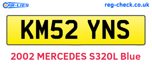 KM52YNS are the vehicle registration plates.