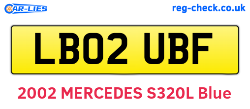 LB02UBF are the vehicle registration plates.
