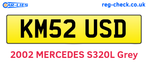 KM52USD are the vehicle registration plates.