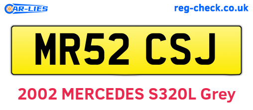 MR52CSJ are the vehicle registration plates.