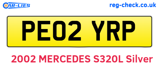 PE02YRP are the vehicle registration plates.
