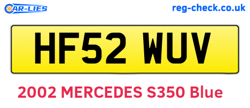 HF52WUV are the vehicle registration plates.
