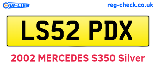 LS52PDX are the vehicle registration plates.