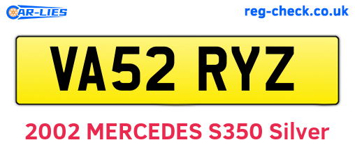 VA52RYZ are the vehicle registration plates.