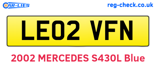 LE02VFN are the vehicle registration plates.
