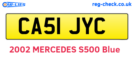 CA51JYC are the vehicle registration plates.