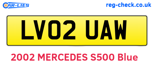 LV02UAW are the vehicle registration plates.