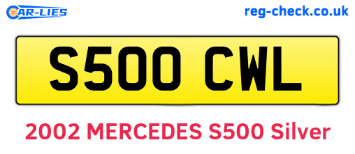 S500CWL are the vehicle registration plates.