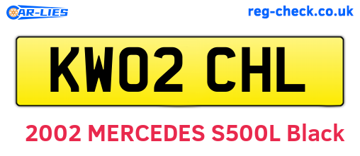 KW02CHL are the vehicle registration plates.