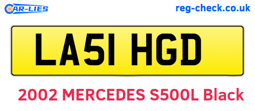 LA51HGD are the vehicle registration plates.