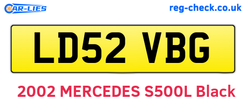 LD52VBG are the vehicle registration plates.