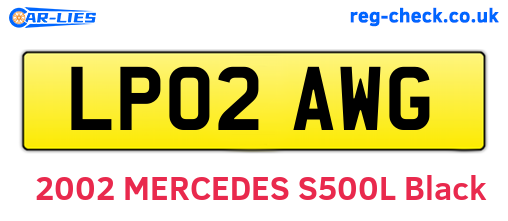 LP02AWG are the vehicle registration plates.