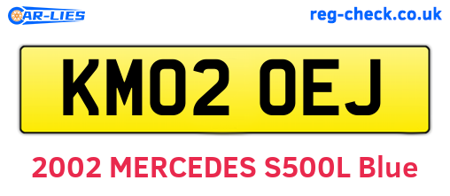 KM02OEJ are the vehicle registration plates.