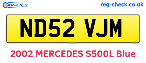 ND52VJM are the vehicle registration plates.