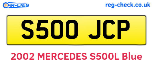 S500JCP are the vehicle registration plates.