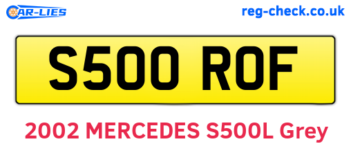 S500ROF are the vehicle registration plates.