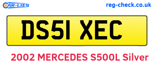 DS51XEC are the vehicle registration plates.