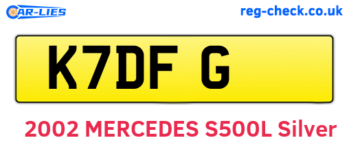 K7DFG are the vehicle registration plates.