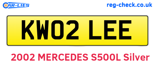 KW02LEE are the vehicle registration plates.