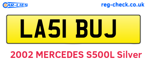 LA51BUJ are the vehicle registration plates.