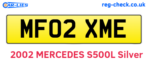 MF02XME are the vehicle registration plates.