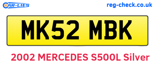 MK52MBK are the vehicle registration plates.