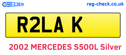 R2LAK are the vehicle registration plates.