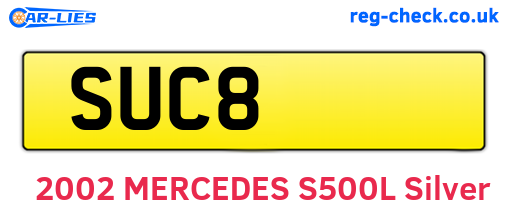 SUC8 are the vehicle registration plates.