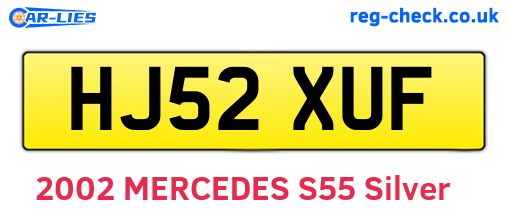 HJ52XUF are the vehicle registration plates.