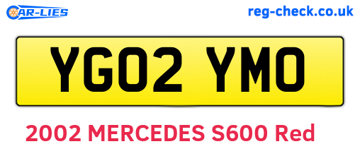 YG02YMO are the vehicle registration plates.