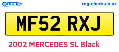 MF52RXJ are the vehicle registration plates.
