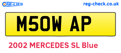 M50WAP are the vehicle registration plates.