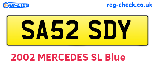 SA52SDY are the vehicle registration plates.