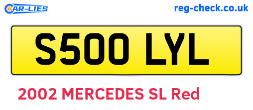 S500LYL are the vehicle registration plates.