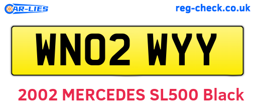 WN02WYY are the vehicle registration plates.