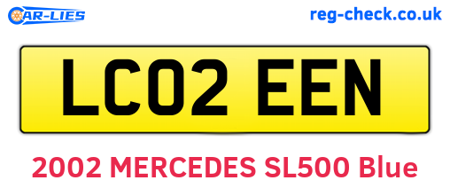LC02EEN are the vehicle registration plates.